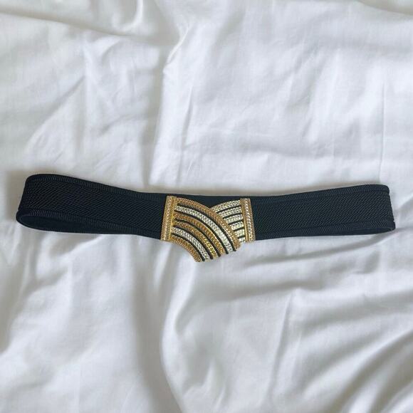 Vintage Accessories - Vintage GUTOS 1960s West Germany Retro Glam Sequins Metal Belt